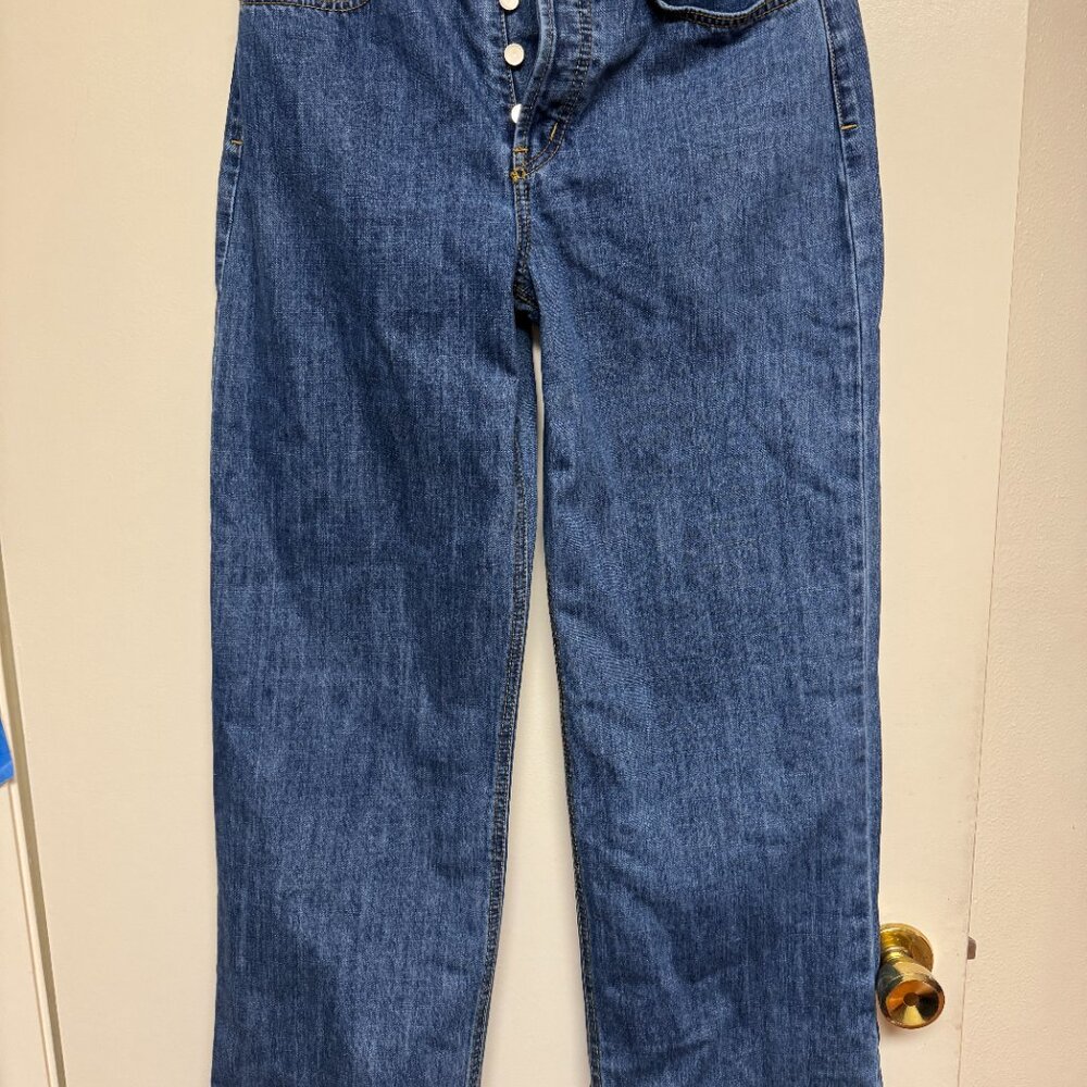 Etica Stanton Wide Leg Jeans Size 27 Button Fly High Rise Sustainable Denim